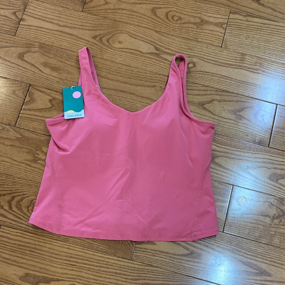 HALARA Pink Scoop Neck Tank XL